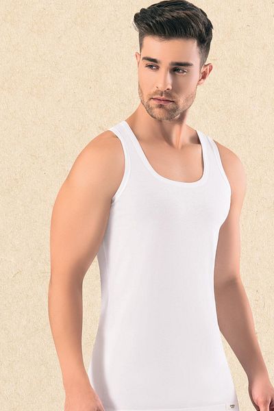 OMERA 4 White Men's Tank Tops - 100% Organic Cotton, Ocs Certified