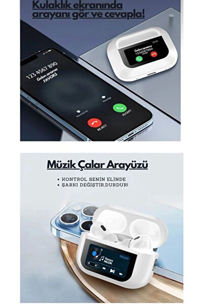 Genel Markalar Air Pro 2 Dokunmatik Ekranlı Bluetooth Kulaklık İos Android Tüm Telefonlara Uyumlu