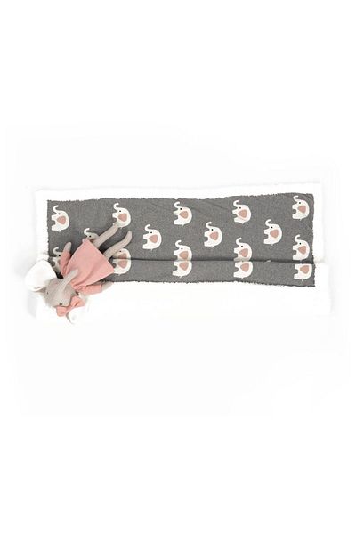 Bumble & Bird - Organic Cotton Blanket With Sherpa Back - Elephant