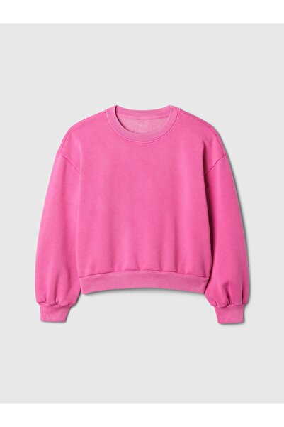 GAP Kız Çocuk Pembe Vintage Soft Sweatshirt