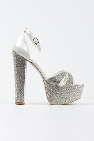 DARUGA حذاء نسائي بكعب عالٍ ومقدمة مفتوحة وأحجار الراين أنيق للسهرة