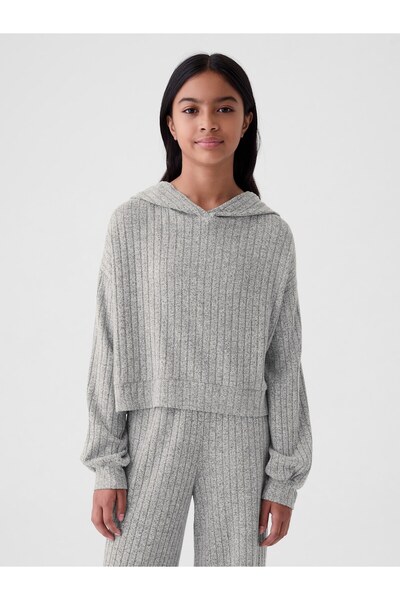 GAP Kız Çocuk Gri Cozy Softspun Sweatshirt