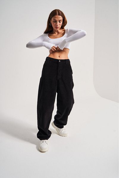 its basic Women's Velvet Ribbed Skater Pants