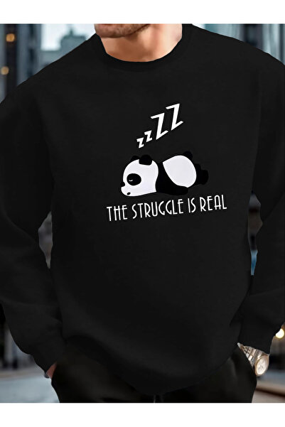 Lider Leather Hanorac imprimat cu gâtul în formă de O - Design elegant și con...