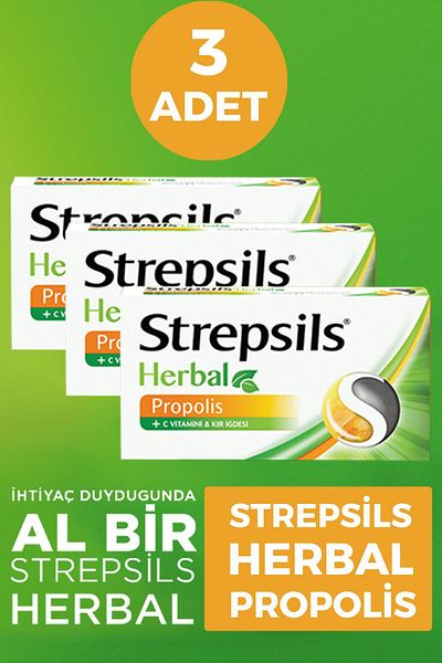 STREPSİLS Strepsils Herbal Propolis Flavored Pastil - 16 Pieces of 3 Pieces