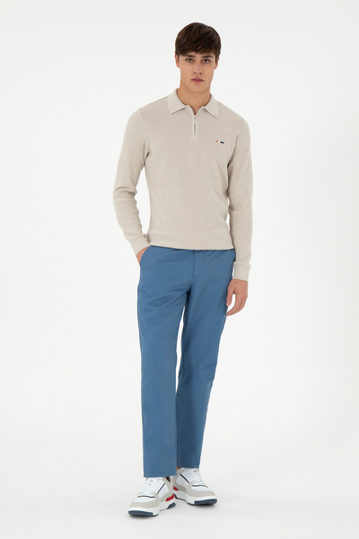 U.S. Polo Assn. Erkek Regular Fit Saks Kanvas Pantolon 50291179-VR032