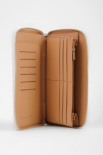 Lal Shoes & Bags Portofel de damă cu detalii text de mărime mare-alb