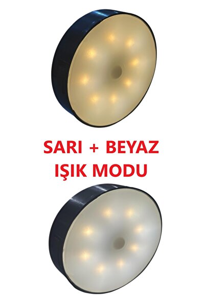 Kenko Siyah Çerçeve Hareket Sensörlü Lamba 8 Led 2 Modlu Şarjlı Beyaz ve Gün Işığı Led Işık Pır Dedektörlü