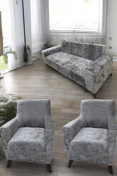 MADAME BELLA Flexible and Washable Velvet Seat Cover - 3+1+1 Stain-Proof, Non-Fading Cover