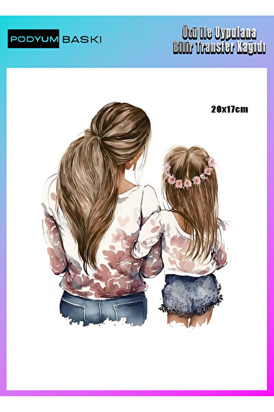 podyum baskı الحديد على الملابس النسيج DTF الطباعة تي شيرت طباعة الأم فتاة ال...