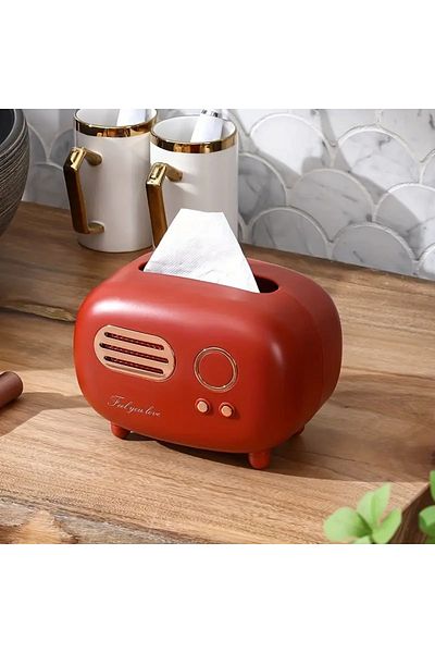 GlassySKY Radio Appearance Tissue Dispenser Box Table Decoration for Office Home Kitchen Bathroom