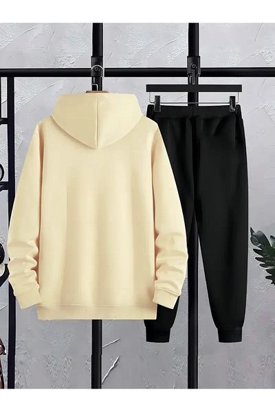 DAXİS Sportwear Company Teddy Bear Printed Hooded Tracksuit Set - Bottom Top Set