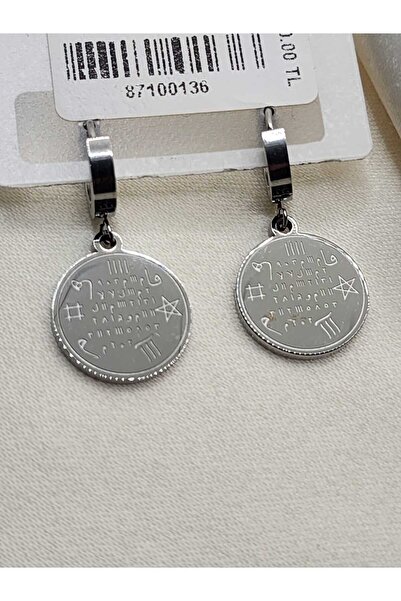 ZÜLİSCH Şahmeran Çelik Küpe Gümüş Renk Tılsımlı