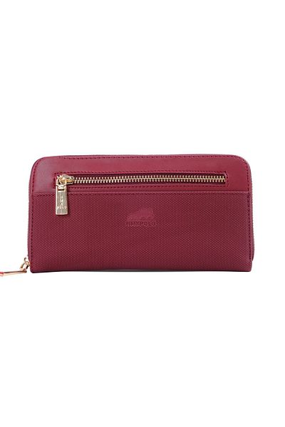 Lal Shoes & Bags Burgundy Women's Wallet - Front Eye Detail and Zipper