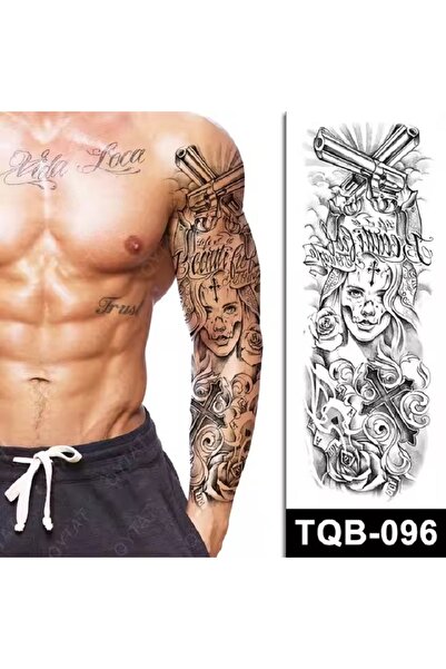 Tattoo Gerçekçi 3D Silah ve Kadın Kol Dövme Tattoo