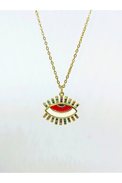 staınless steel سلسال العين الشريرة من حجر الزركون الذهبي الملون من الفولاذ