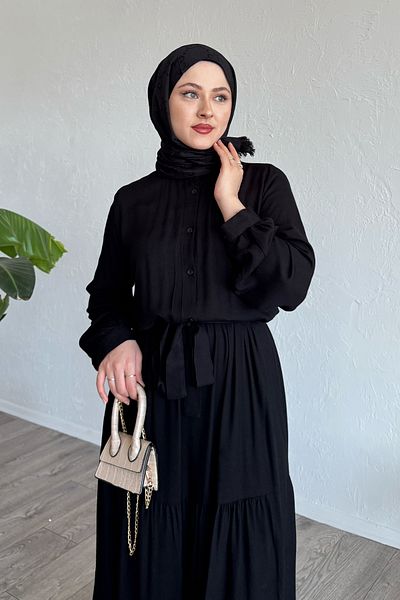 InStyle فستان بلماندو أسود بحزام