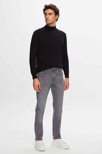 D'S Damat Pantaloni slim din denim gri cu picior drept