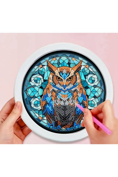 MENTAŞ Beaded Crystal Stone Mosaic Diamond Painting Tapestry Board Painting 20X20 Set with Round Frame