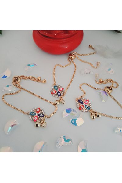 Minnoş Dükkan Evil Eye Beaded Chain Bracelet