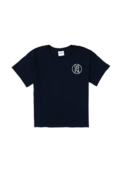 U.S. Polo Assn. Erkek Çocuk Lacivert Oversize Bisiklet Yaka Tişört 50298981-V...