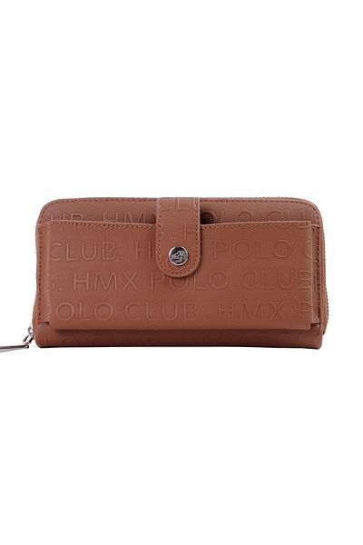 Lal Shoes & Bags Γυναικείο μπροστινό πορτοφόλι με μάτι και κουμπωτά και λεπτομέρεια με κείμενο - μαύρισμα