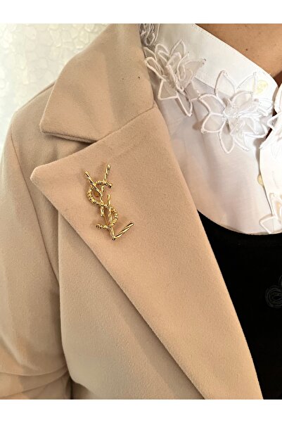 Galia Broş Gold Kabartmalı