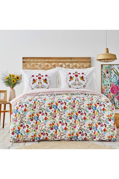 Karaca Home Parlin Fuchsia Doppelter Bettbezug aus 100% Baumwolle