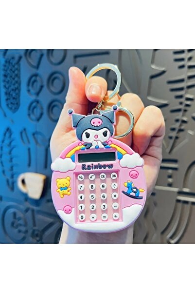 gaman 1 adet Kawali Rainbow Temalı Mini Hesap Makinesi, Çocuk İçin Arkası Labirent Oyunlu Anahtarlık