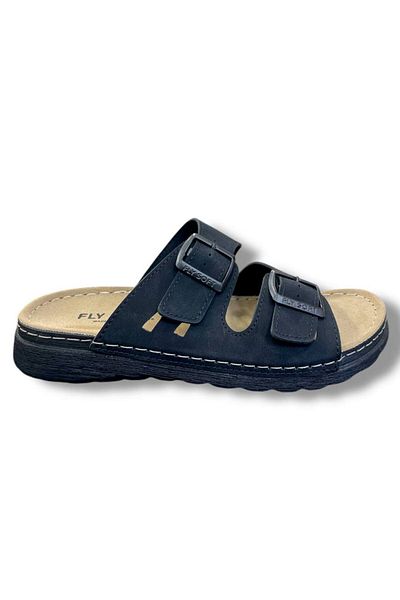 FLY SOFT Comfortable Sole Orthopedic Double Buckle Men's Nubuck Slippers