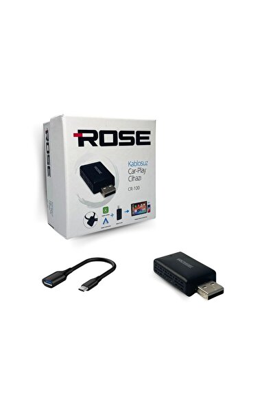 Rose Mini Kablosuz Carplay Usb Ve Type-c Uyumlu Araç Multimedya Adaptörü