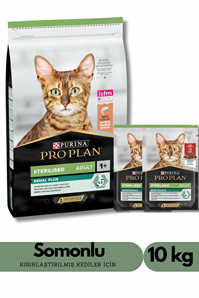 Pro Plan Kısırlaştırılmış Somonlu Kedi Maması 10 kg ile Gravy Kısırlaştırılmış Sığırlı Yaş Maması 2X 85gr