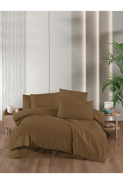 Marlenka Home Tex Комплект сатенени пликчета за завивка на райета за двама