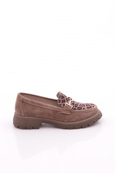 DGN Γυναικεία Αξεσουάρ Loafer Παπούτσια Mink Suede Leopard Γνήσιο δέρμα