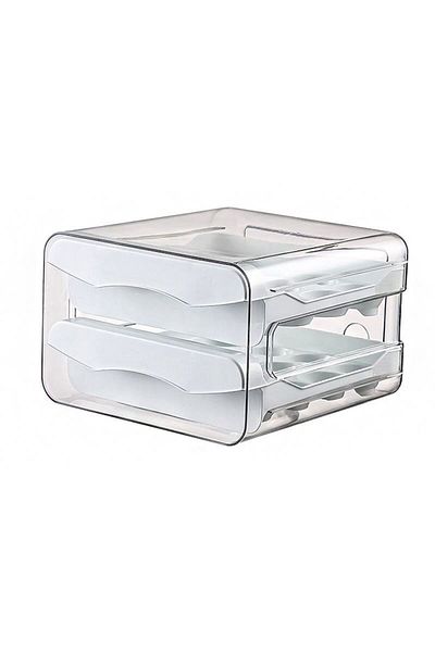 Chavin 32 Compartment Plastic Egg Holder Fridge Organizer Egg Storage Drawer