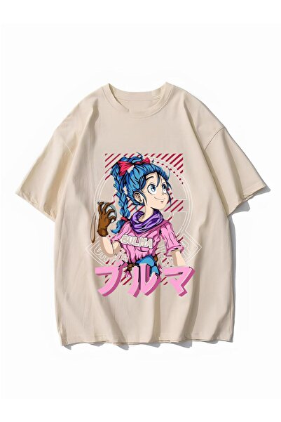 Aesthia Bež Oversize kroj Majica sa likom Bulme iz Dragon Ball-a, nova sezona...