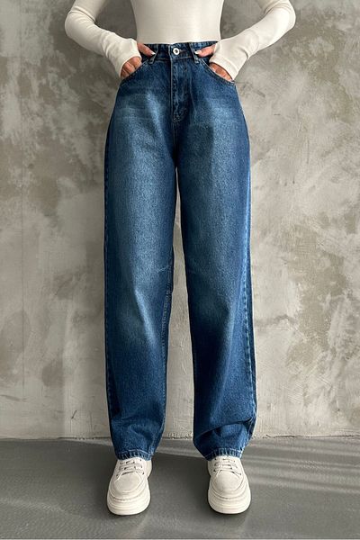 macharel jeans Pantaloni largi, confortabili, cu picior lat și cu cataramă