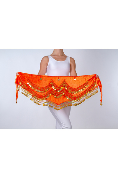 Armelit Şakira Kemeri Kına Roman Üçgen Turuncu Altın Oryantal Shakira Kemer