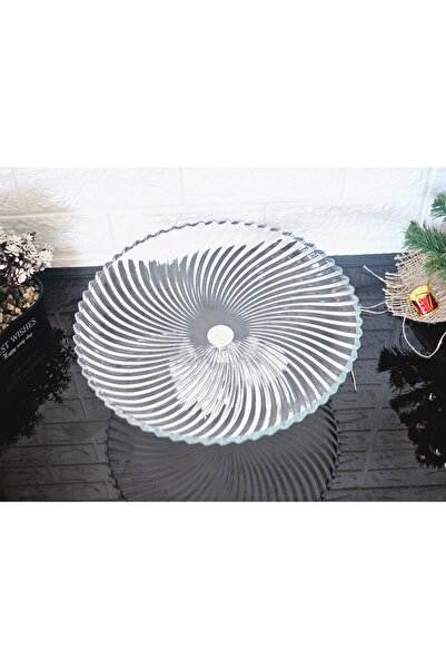 atabey home 31cm Large Size Silver Leg - Round Presentation and Casting Semerkand Plate