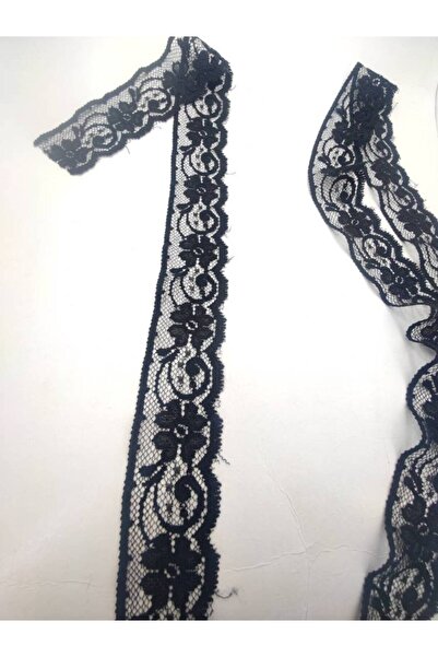 FASHİON DANTEL أسود - إكرو - إكرو ذهبي لامع من النايلون والدانتيل (كرة بطول 5 أمتار)