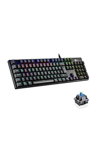 LENOVO LECOO KG1101 Q TRK Usb+Makro Tuşlu Mekanik+Blue Switch RGB Aydınlatmal...
