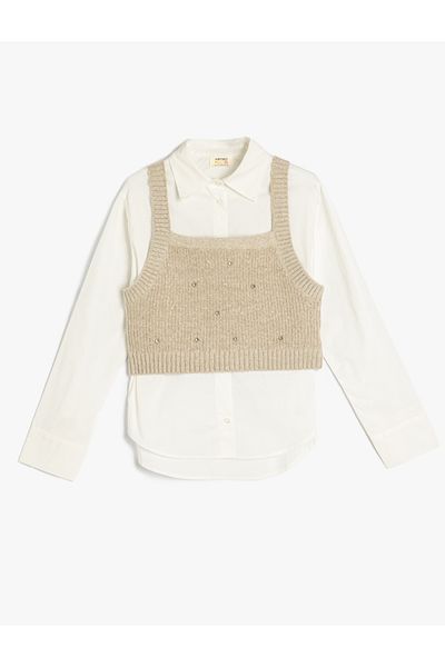 Koton Sweater Detailed Long Sleeve Shirt