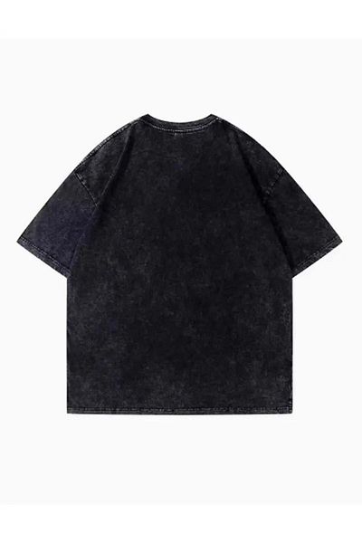 Touz Moda Πλυμένο λύκο και κοκκινοσκουφίτσα Oversize Vintage T-shirt