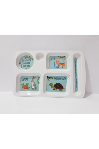 renkli çiçekler Patterned Melamine Tabildot Plate for Child Breakfast and Dinner Plate Dinner Tray for Kids