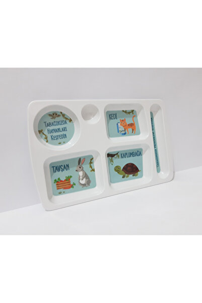 renkli çiçekler Patterned Melamine Tabildot Plate for Child Breakfast and Dinner Plate Dinner Tray for Kids