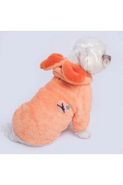 GedyCo Salmon Heart Plush Small Breed Dog Sweatshirt (Suitable for Dogs from 2 Kg-9 kg)