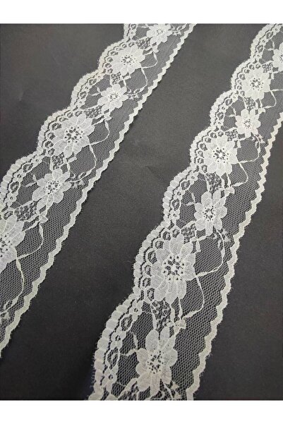 FASHİON DANTEL 5 Meters Ecru Colored Nylon Lace with Guipure Cord - 6.5 cm Length Model 2