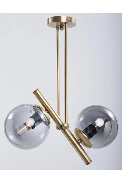 NZL Lighting Libra Eskitme Kaplama Füme Camlı Salon Avize