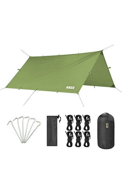 HAEGS Tarp Gölgelik Tente Branda Güneşlik Karavan Yan Tente Rüzgarlık Çadır Brandası 300x400cm Yeşil
