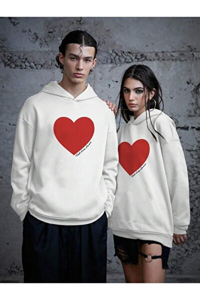 Tarzsokak Crveno srce Štampano Žene i muškarci Oversize kroj Sa kapuljačom Se...